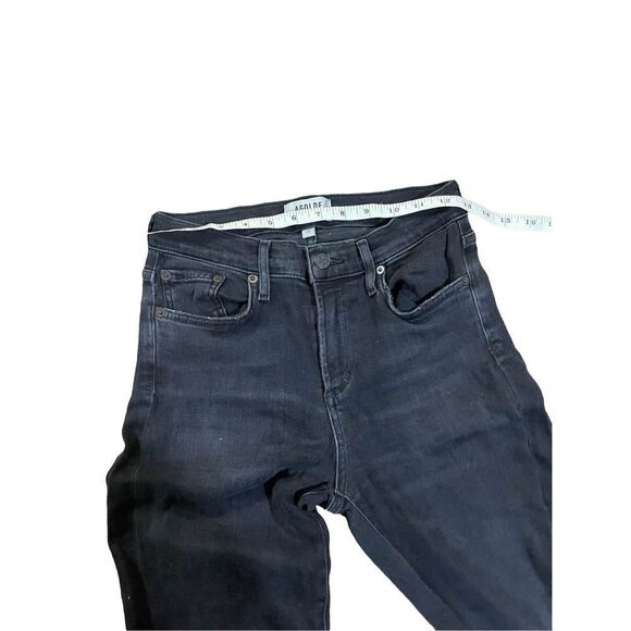 AGOLDE Sophie Shout Distressed Chewed Hem Black mid rise Skinny Jeans - Picture 9 of 14